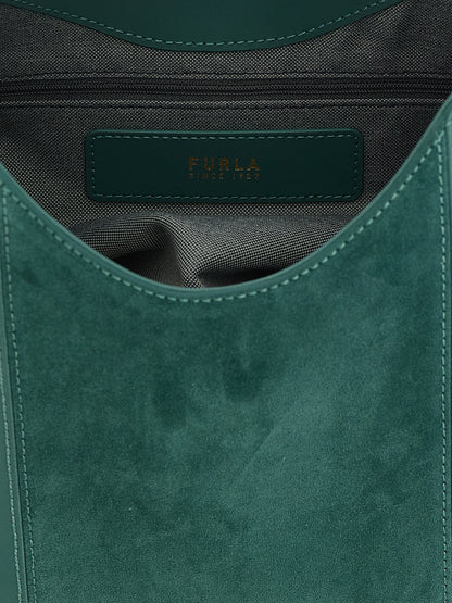 Shoulder Bag by Furla for women in calfskin leather bicolour, gold & green features a effortless sophistication silhouette, secured by a zipper with ample and versatile shoulder-strap, adjustable-strap & handle for a effortless sophistication finish.