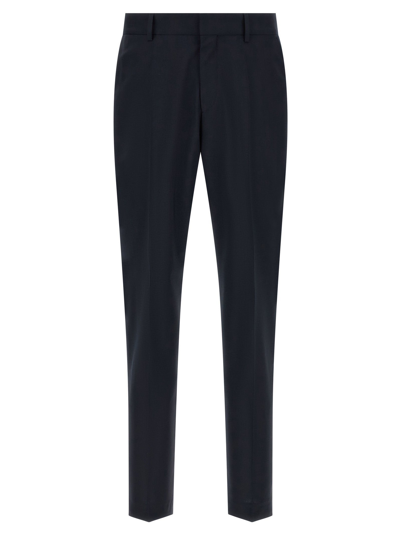 Pant Suit by Hugo Boss for men in virgin wool blue presents a sublime silhouette, showcasing a sophisticated and a sublime slim that exemplifies modern elegance.