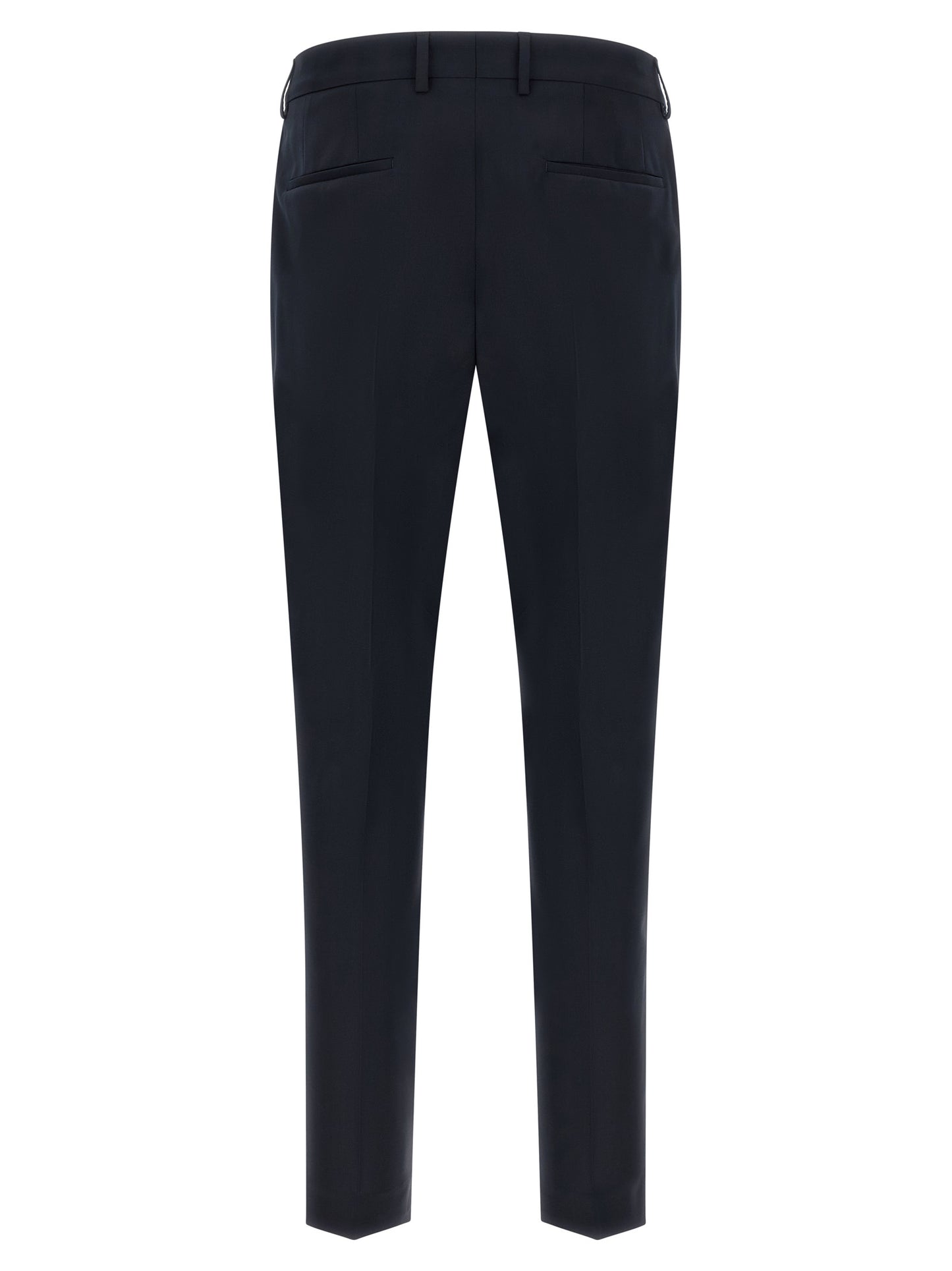 Pant Suit by Hugo Boss for men in virgin wool blue features a tailored silhouette, showcasing a sophisticated and tailored slim for a refined, professional look.