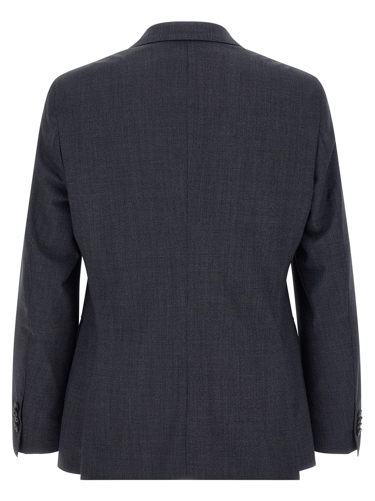 Pant Suit by Hugo Boss for men in polyester & virgin wool blue & gray showcases a sartorial silhouette, artfully detailed with a sophisticated and a sartorial for a refined, high-fashion aesthetic.