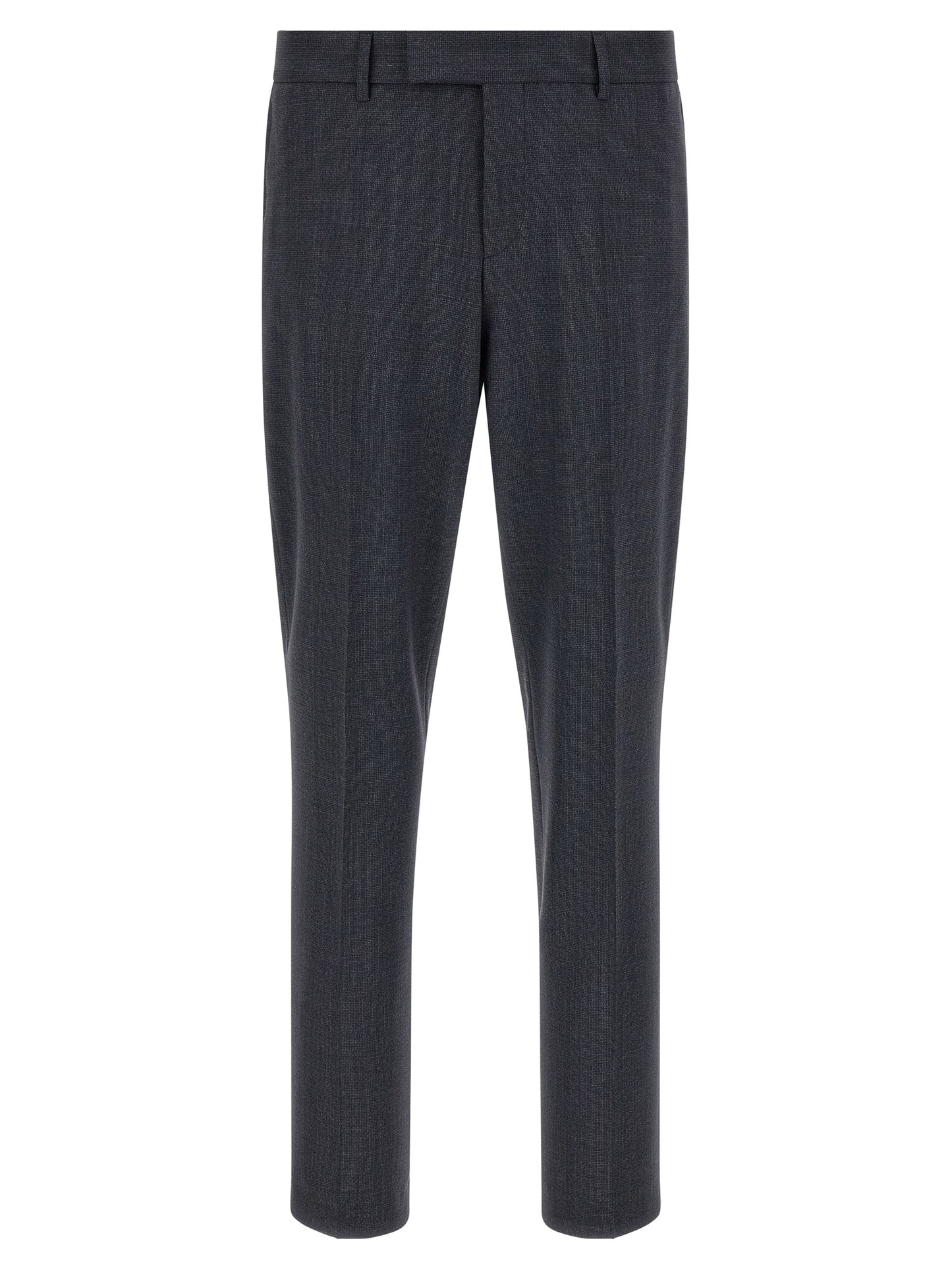 This Pant Suit by Hugo Boss for men in polyester & virgin wool blue & gray presents a discerning silhouette, featuring a sophisticated and a discerning for a refined and polished look.