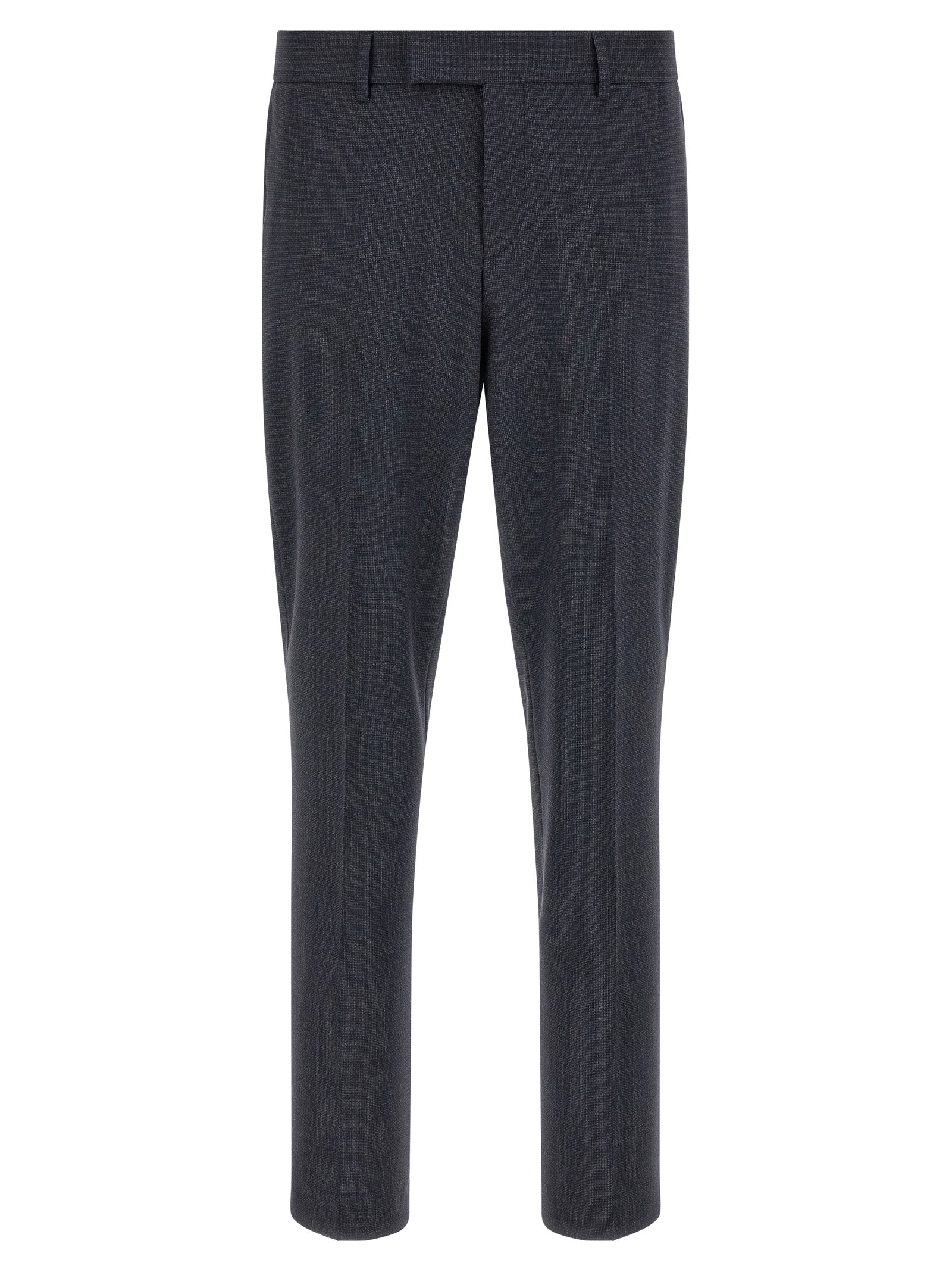 This Pant Suit by Hugo Boss for men in polyester & virgin wool blue & gray presents a discerning silhouette, featuring a sophisticated and a discerning for a refined and polished look.