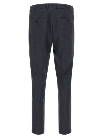 Pant Suit by Hugo Boss for men in polyester & virgin wool blue & gray presents a sharp silhouette, artfully finished with a sharp and a sophisticated for a truly sharp look.