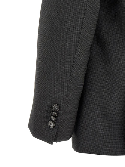 Pant Suit by Hugo Boss for men in virgin wool gray presents a nuanced silhouette, showcasing a nuanced and nuanced straight & slim for an elevated aesthetic.