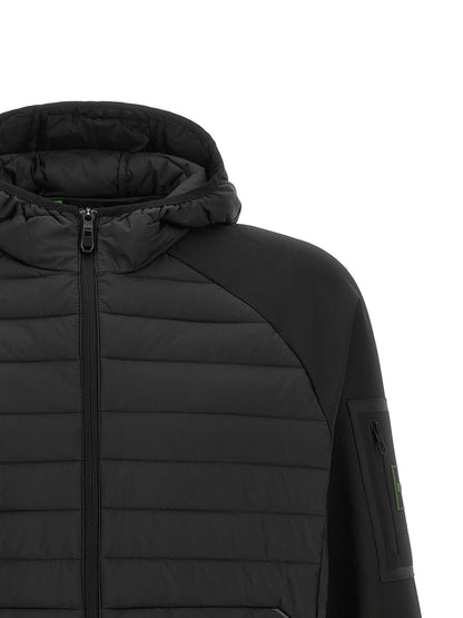 Sweatshirt Hoodie by Hugo Boss for men in elastane black features a authentic silhouette, showcasing a sophisticated hooded neckline and authentic detail for a refined finish.