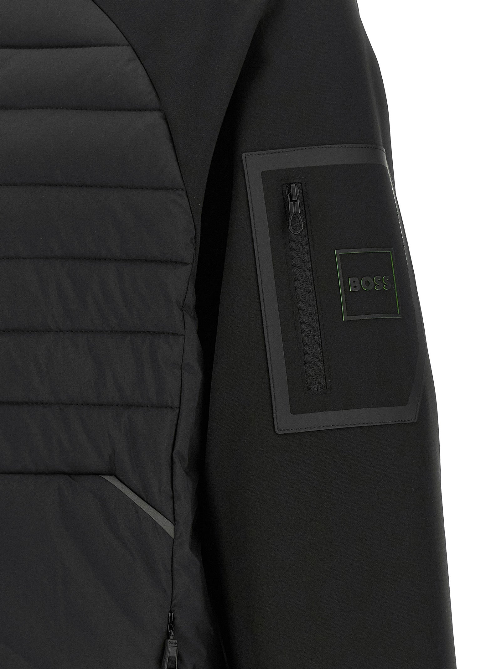 Sweatshirt Hoodie by Hugo Boss for men in elastane black features an avant-garde silhouette, showcasing a sophisticated and detail for a truly avant-garde finish.