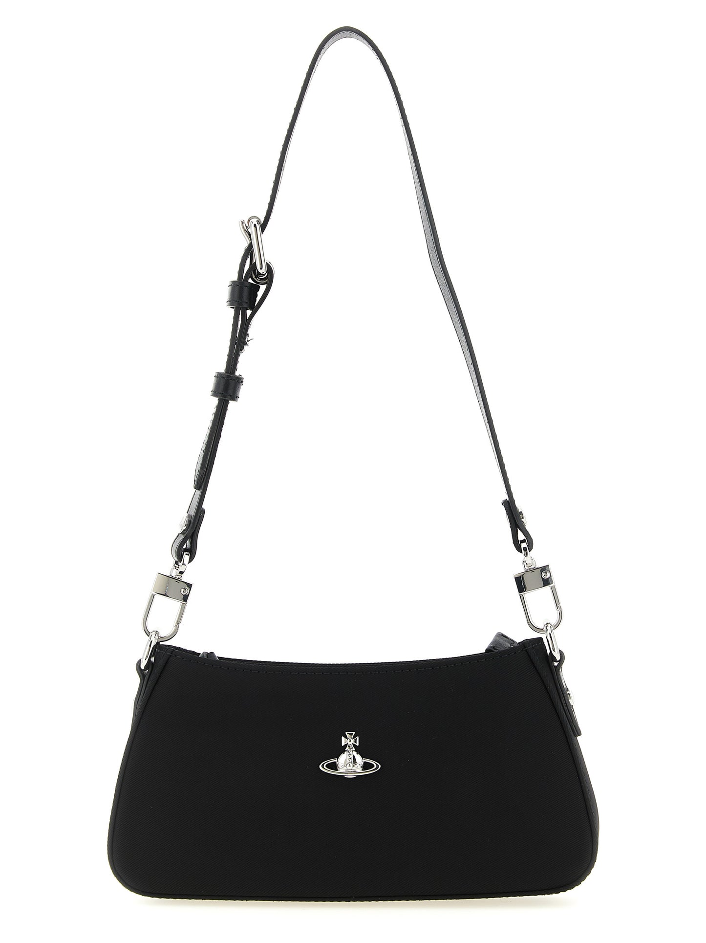 Shoulder Bag by Vivienne Westwood for women in poly viscose black, red & silver features a effortless sophistication silhouette, secured by a zipper & buckle with ample and versatile shoulder-strap & adjustable-strap for a effortless sophistication finish.