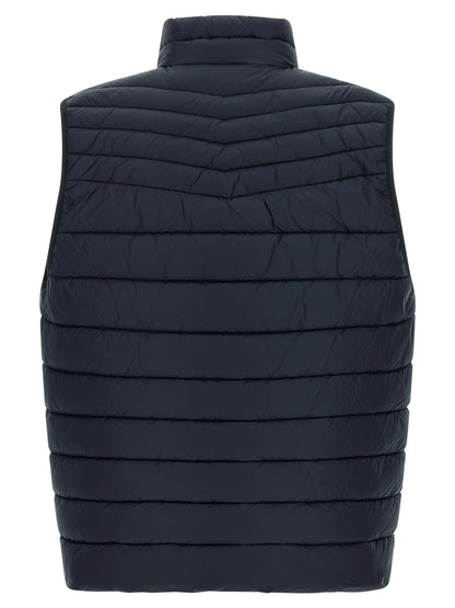 Vest by Hugo Boss for men in polyamide dark-blue features an on trend silhouette, showcasing a sophisticated high-neck neckline and premium pockets for a truly on trend finish.