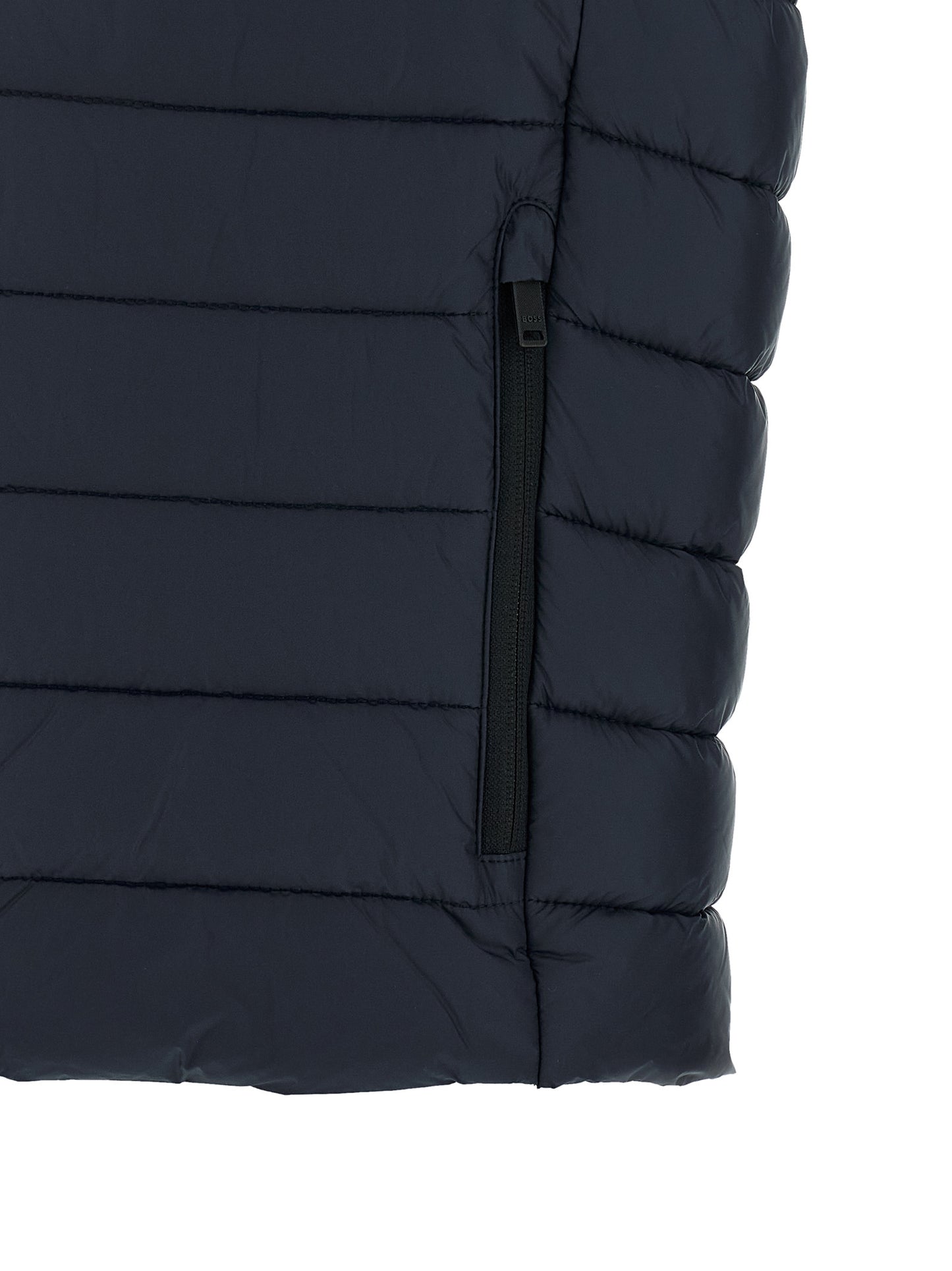 Vest by Hugo Boss for men in polyamide dark-blue features a enviable silhouette, elegantly detailed with a enviable and functional pockets for a enviable finish.