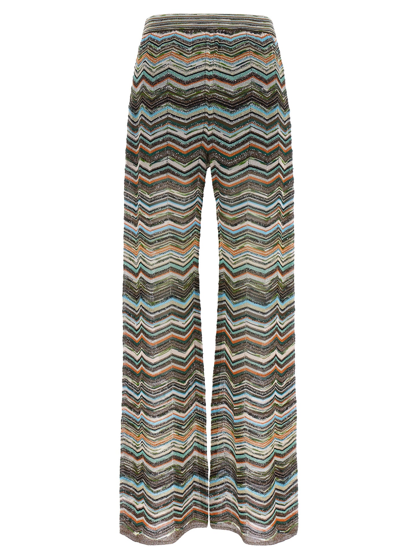 Palazzo Pants by Missoni for women in polyamide viscose & sequins multicolor, natural, patterned & chevron features an refined tailoring silhouette, showcasing a premium flared & wide with a and long cut for a refined tailoring look.