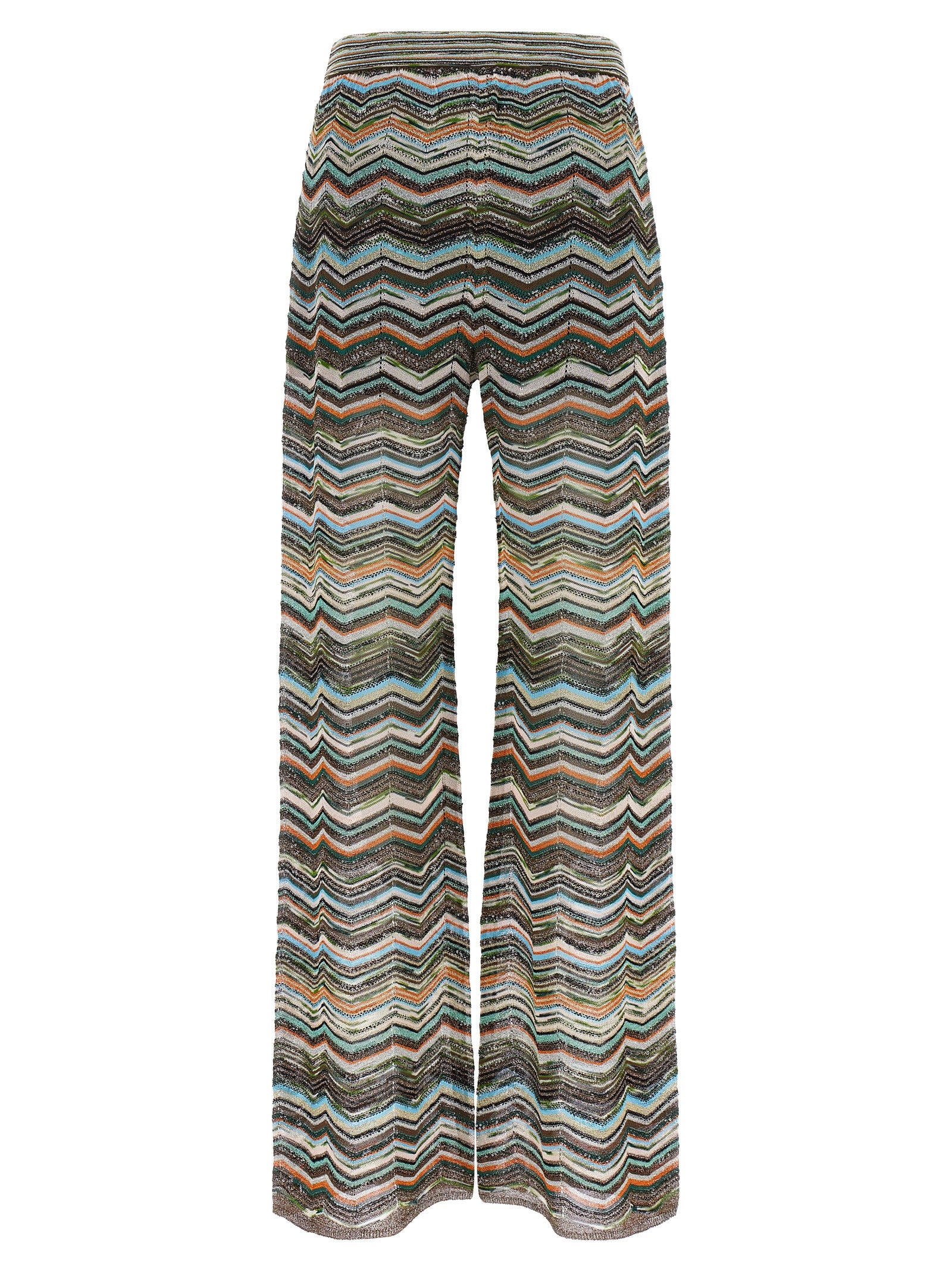 Palazzo Pants by Missoni for women in polyamide viscose & sequins multicolor, natural, patterned & chevron features an refined tailoring silhouette, showcasing a premium flared & wide with a and long cut for a refined tailoring look.