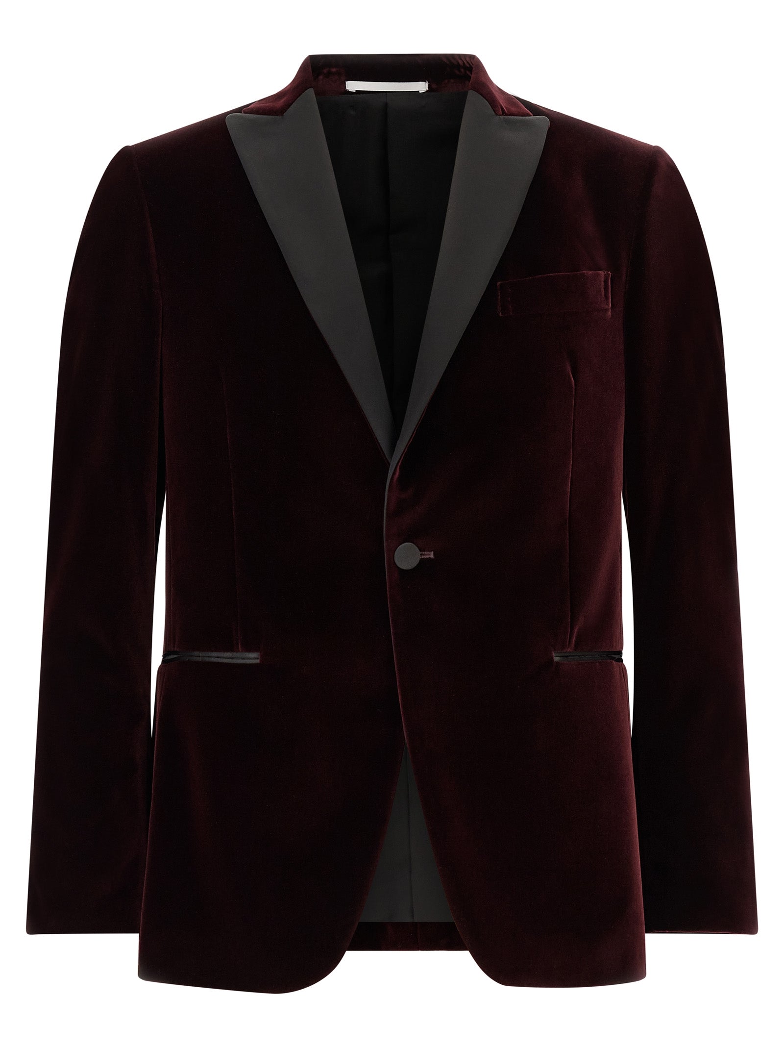 Blazer by Pal Zileri for men in satin cotton velvet black & bordeaux features an stylish silhouette, showcasing a sophisticated and stylish for a truly stylish finish.