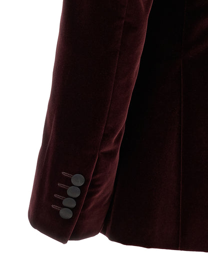 Blazer by Pal Zileri for men in satin cotton velvet black & bordeaux features an stylish silhouette, showcasing a sophisticated and stylish for a truly stylish finish.