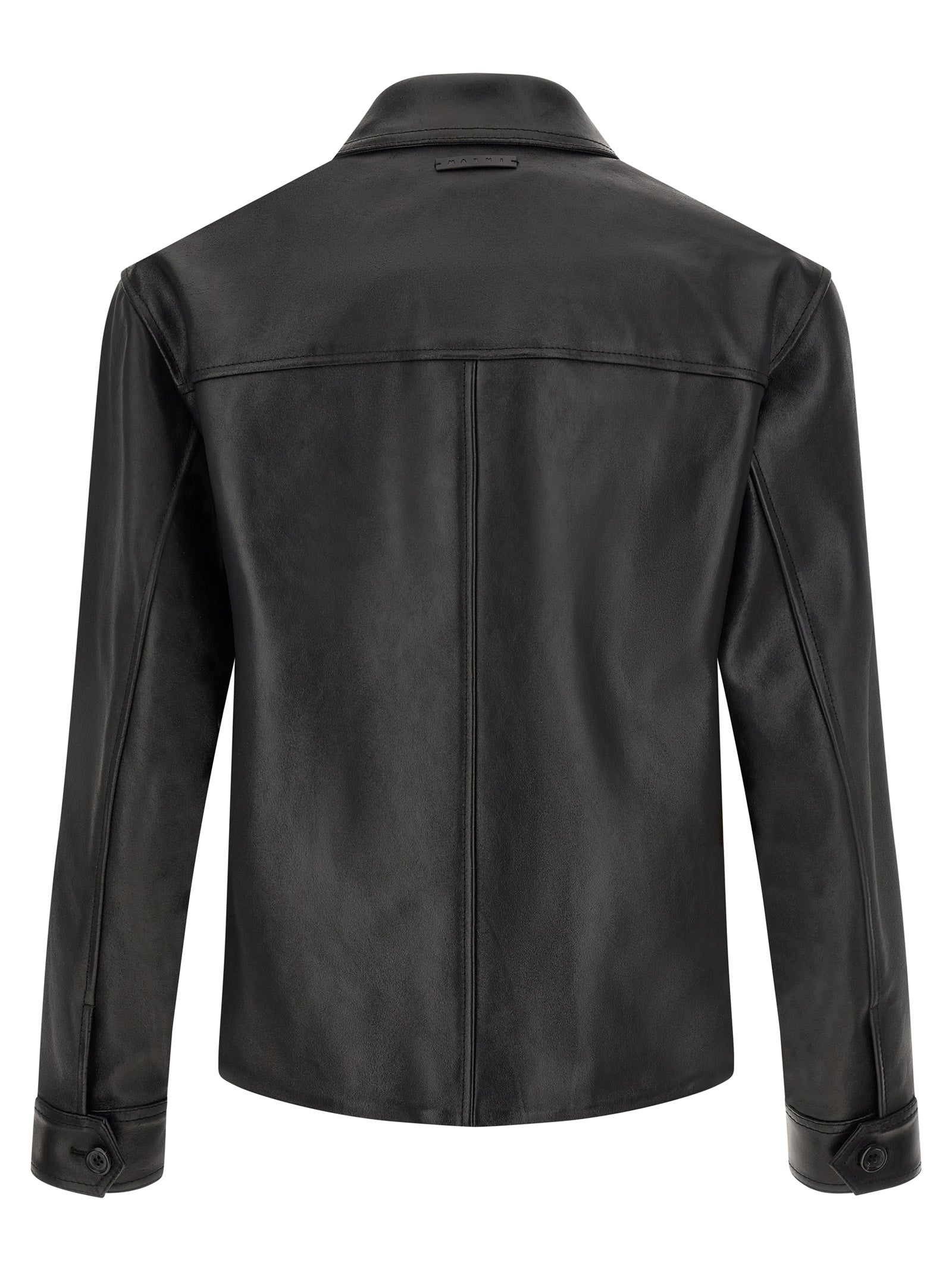 This Jacket by Marni for men in suede calfskin leather black, brown & multicolor showcases a magnificent silhouette, meticulously crafted with a distinctive and functional for a magnificent finish.