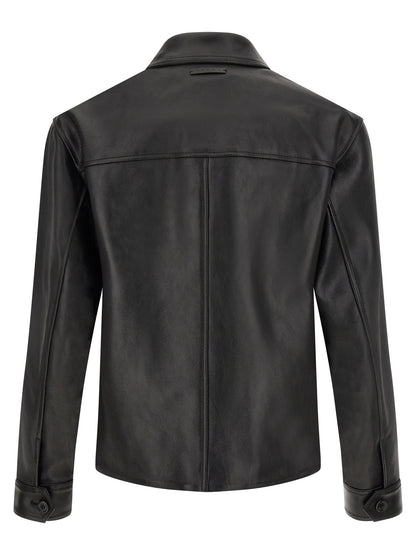 This Jacket by Marni for men in suede calfskin leather black, brown & multicolor showcases a magnificent silhouette, meticulously crafted with a distinctive and functional for a magnificent finish.
