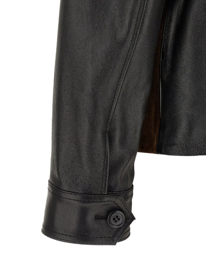 Jacket by Marni for men in suede calfskin leather black, brown & multicolor presents a authentic silhouette, artfully detailed with a authentic and functional for a premium authentic finish.