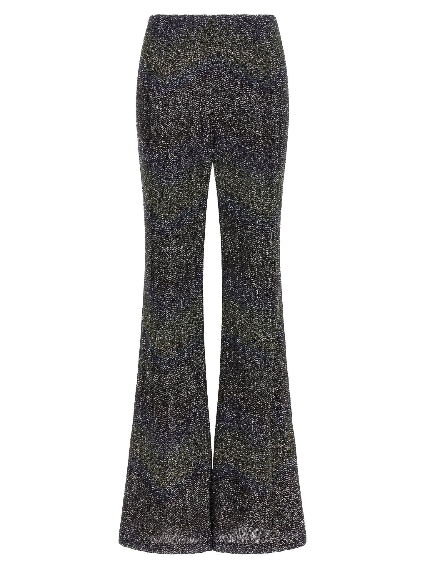 Trousers by Missoni for women in polyamide polyester & sequins multicolor features an sartorial silhouette, showcasing a precise flared and long with a sartorial for a refined look.