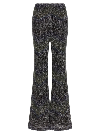 Trousers by Missoni for women in polyamide polyester & sequins multicolor features an sartorial silhouette, showcasing a precise flared and long with a sartorial for a refined look.