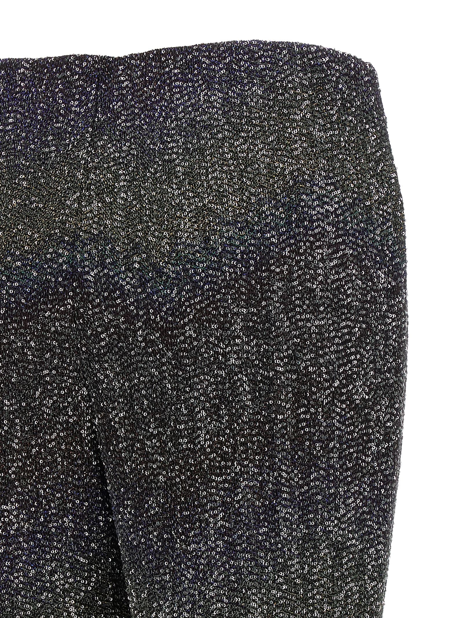 Trousers by Missoni for women in polyamide polyester & sequins multicolor features a sculptural silhouette, showcasing a sculptural flared and long with a sophisticated for a sculptural finish.