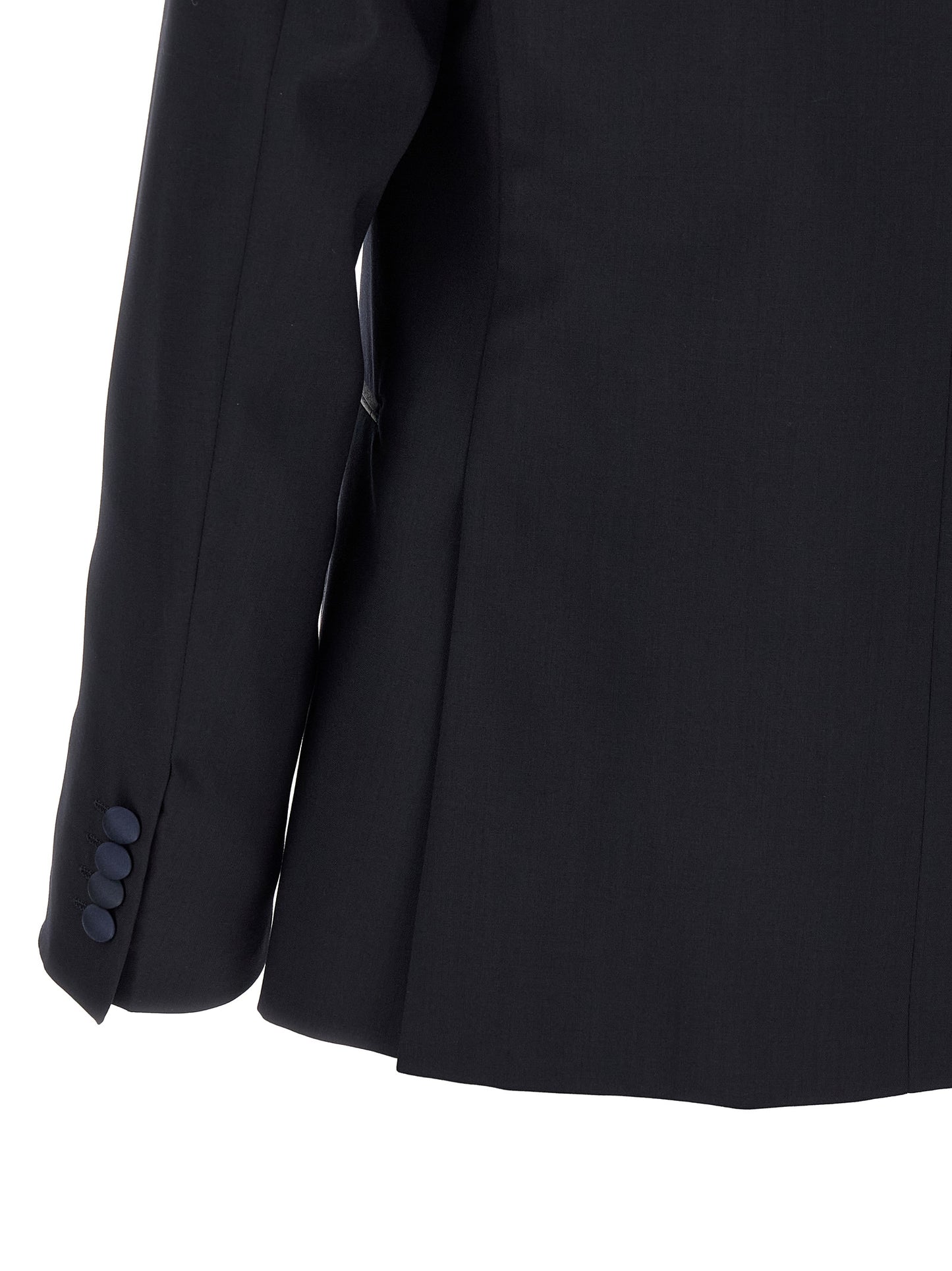 Pant Suit by Pal Zileri for men in satin wool black showcases a sartorial silhouette, artfully detailed with a sophisticated and a sartorial straight for a refined, high-fashion aesthetic.