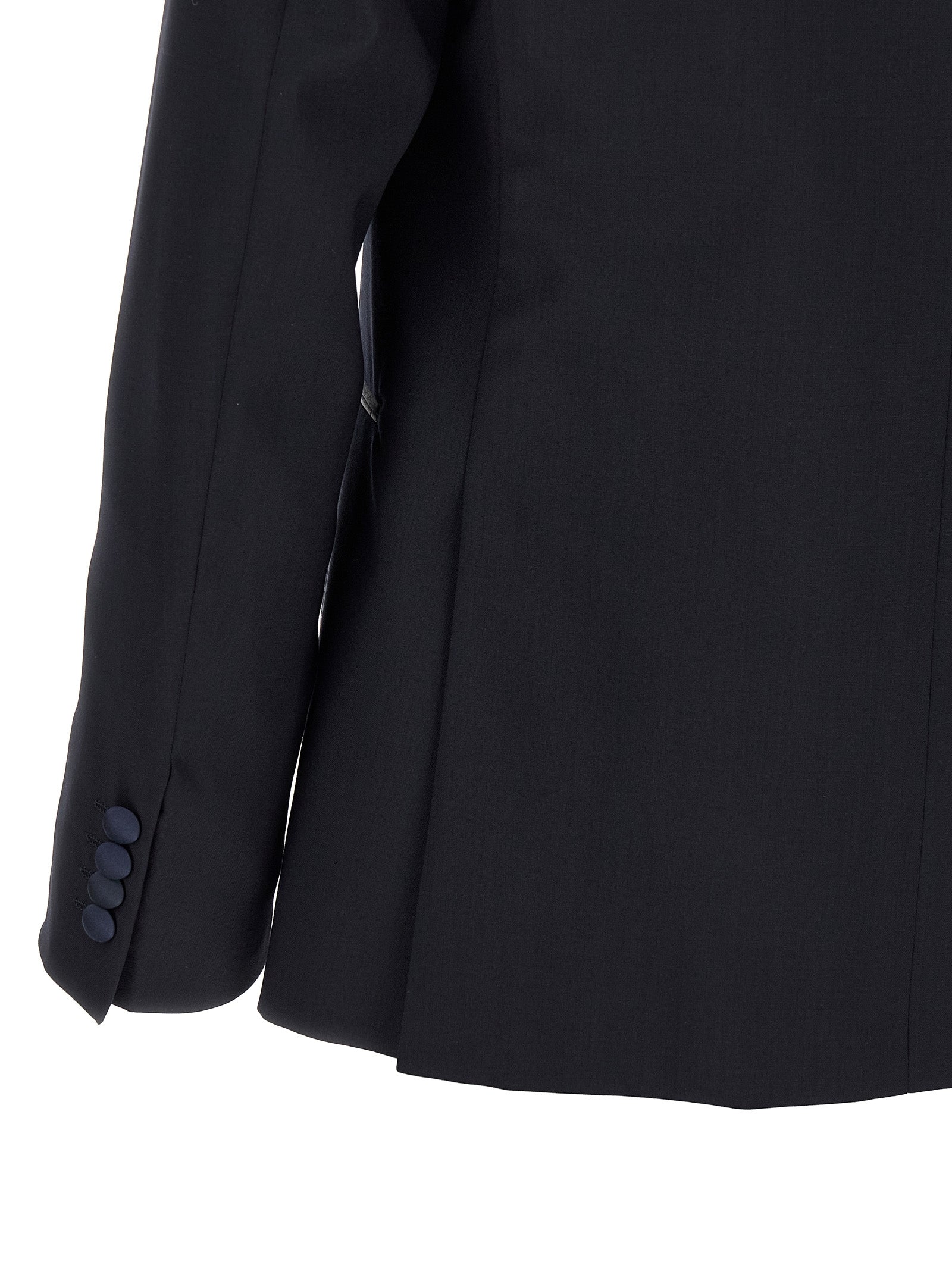 Pant Suit by Pal Zileri for men in satin wool black showcases a sartorial silhouette, artfully detailed with a sophisticated and a sartorial straight for a refined, high-fashion aesthetic.