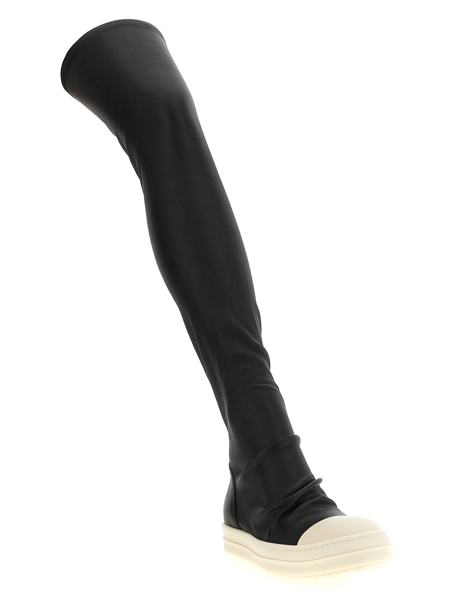 Over-The-Knee Boots by Rick Owens for women in lamb leather & cotton black features an effortless chic silhouette from the Women's Lamb Leather & Cotton Over-The-Knee Boots collection, showcasing a effortless chic and refined for an effortless chic look.