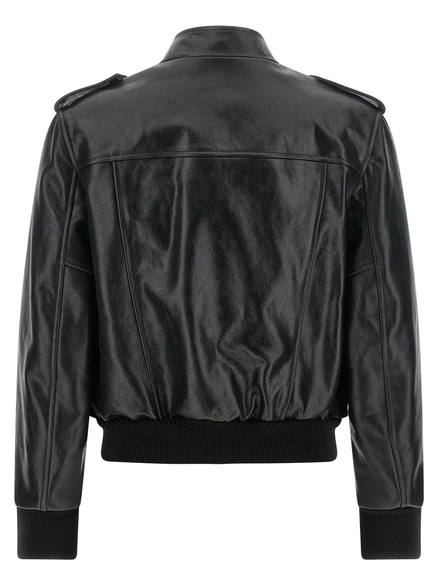 Jacket by Tom Ford for women in lamb leather black & natural showcases a contemporary silhouette, detailed with a contemporary and premium pockets for a sophisticated finish.
