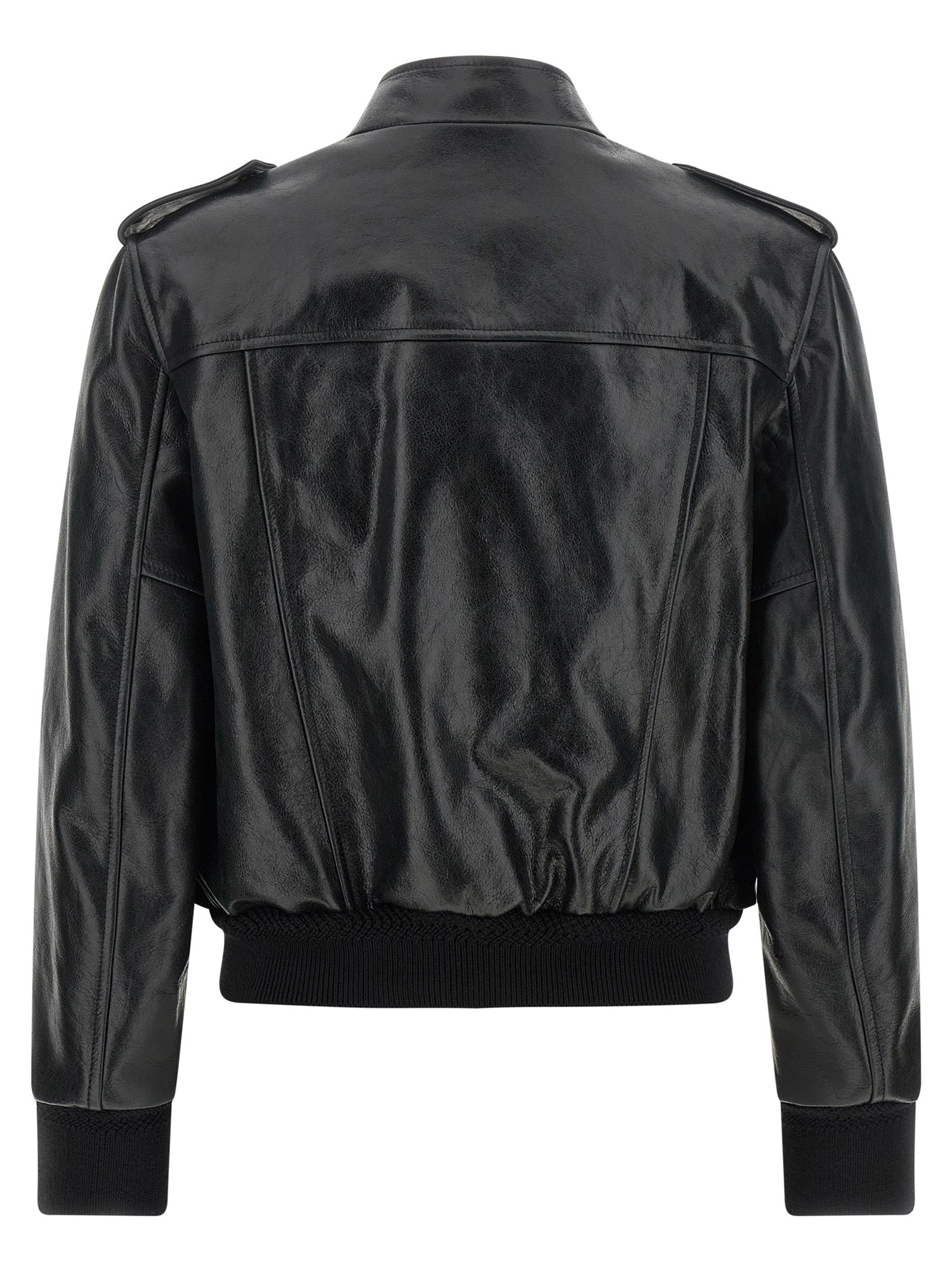 Jacket by Tom Ford for women in lamb leather black & natural showcases a contemporary silhouette, detailed with a contemporary and premium pockets for a sophisticated finish.