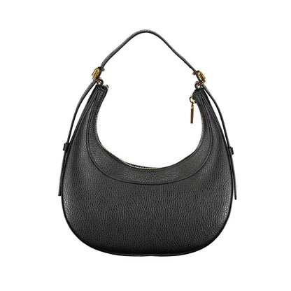 This Handbag by Coccinelle for women in leather and black presents a sculptural silhouette featuring a secure zipper, ample , and versatile adjustable-strap & handle for a sculptural finish.