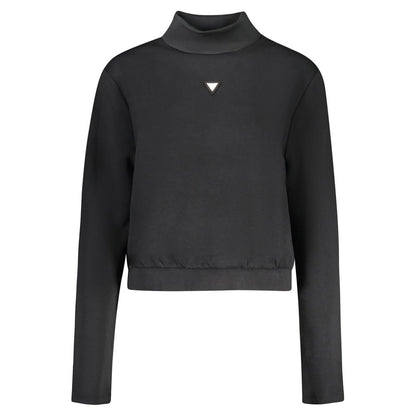 Sweatshirt by Guess Jeans for women in stretch polyester & modal black features an exquisite silhouette, showcasing long-sleeve and turtle neckline details for a exquisite look.