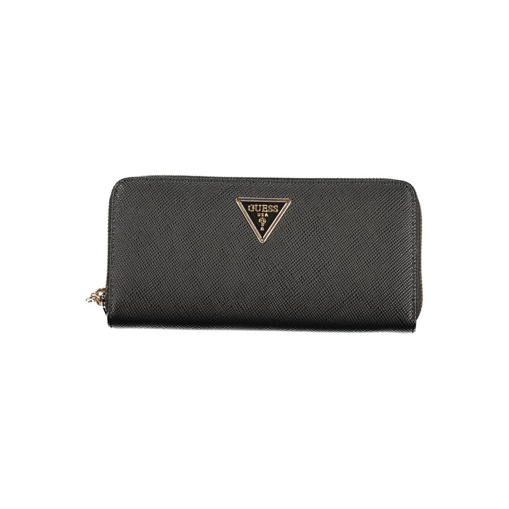 Wallet by Guess Jeans for women in polyurethane beige & black showcases a refined silhouette, artfully detailed with the signature style of the Erenia Polyurethane Wallet and functional .