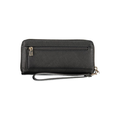 Wallet by Guess Jeans for women in polyurethane beige & black features a streamlined silhouette, showcasing the streamlined Erenia Polyurethane Wallet design with sophisticated for a premium look.