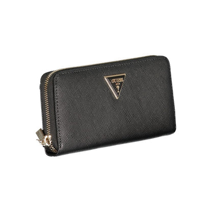 Wallet by Guess Jeans for women in polyurethane beige & black presents a architectural silhouette from the Erenia Polyurethane Wallet collection, showcasing architectural for a architectural finish.