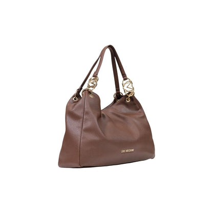 Large Handbag by Love Moschino for women in polyethylene & polyurethane brown & gold features a exquisite silhouette, showcasing a secure and exquisite with versatile handle for a exquisite finish.