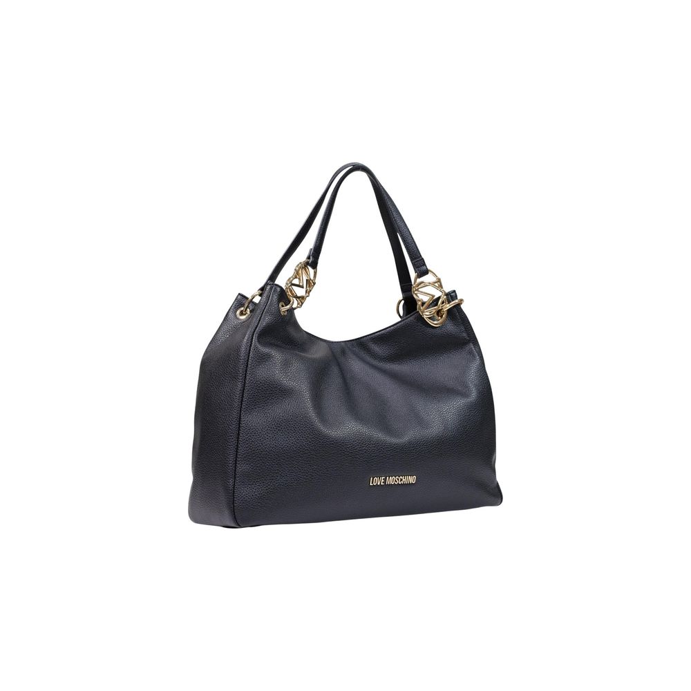 Large Handbag by Love Moschino for women in polyethylene & polyurethane black & gold presents a ornamental silhouette, showcasing a secure , ample , and versatile handle for a ornamental finish.