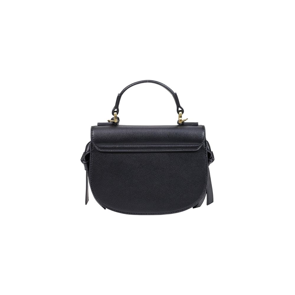 Small Evening Flap Handbag by Love Moschino for women in polyethylene & polyurethane black, gold & signature features a exquisite silhouette, showcasing a secure flap and exquisite with versatile shoulder-strap, handle & adjustable-strap for a exquisite finish.