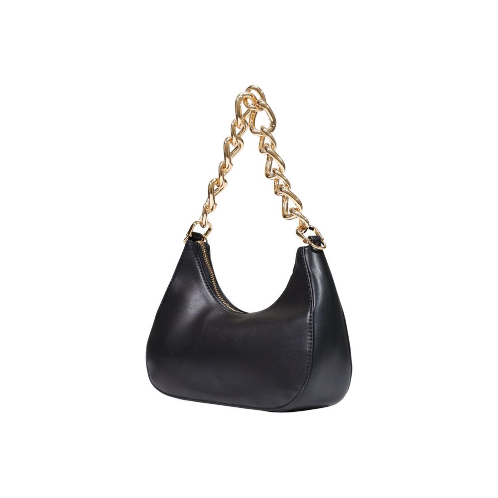 Evening Handbag by Love Moschino for women in polyester & polyurethane black & gold features a ornamental silhouette, showcasing a secure zipper, ample , and ornamental handle for a sophisticated look.