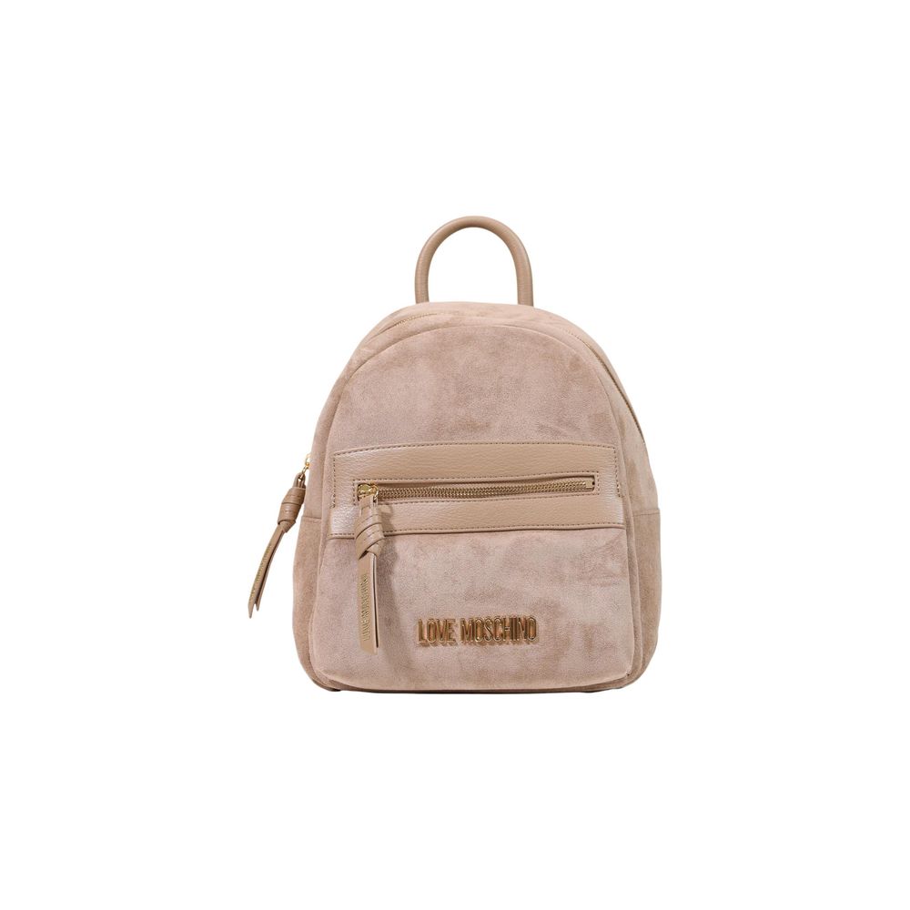Backpack by Love Moschino for women in stretch polyester beige features a stately Stretch Polyester Backpack design, showcasing a secure zipper, ample , and versatile backpack-strap & adjustable-strap for a stately finish.