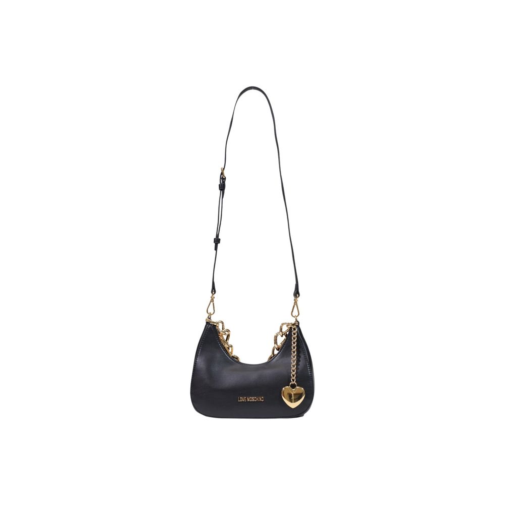Evening Handbag by Love Moschino for women in polyester & polyurethane black & gold features a exquisite silhouette, showcasing a secure zipper and exquisite with versatile handle for a exquisite finish.