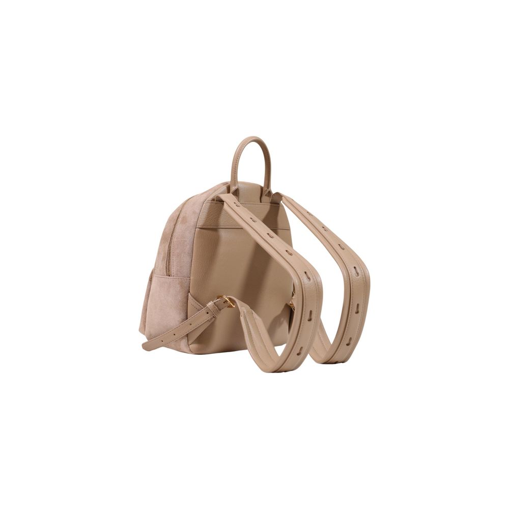 Backpack by Love Moschino for women in stretch polyester beige features a refined silhouette, showcasing the Stretch Polyester Backpack design with a secure zipper, ample , and versatile backpack-strap & adjustable-strap.