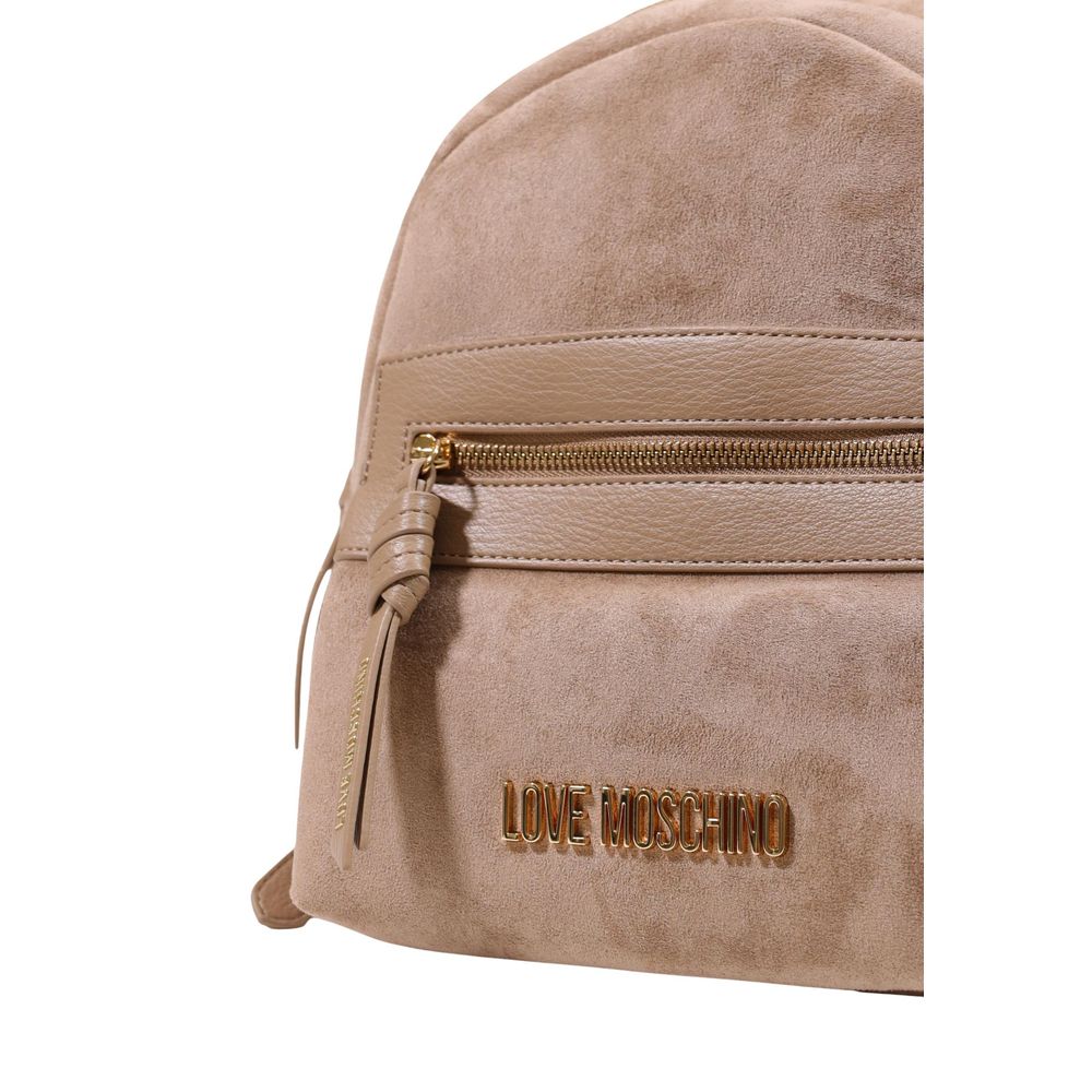 Backpack by Love Moschino for women in stretch polyester beige features a architectural Stretch Polyester Backpack design with a secure zipper, ample , and versatile backpack-strap & adjustable-strap for a architectural finish.