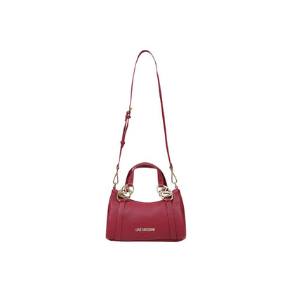 Small Evening Handbag by Love Moschino for women in pebbled poly leather gold & purple features a refined silhouette, showcasing a secure zipper, organized , and versatile handle for a refined finish.