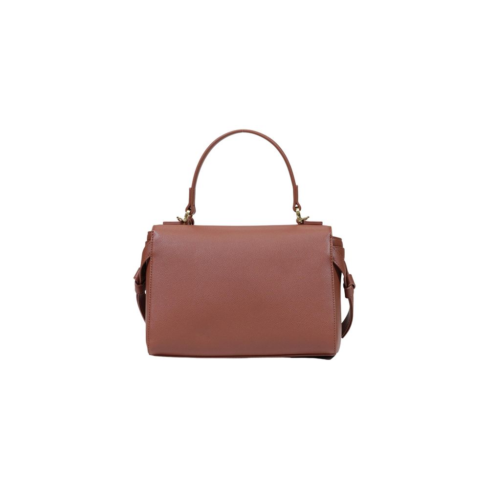 Medium Crossbody Flap Handbag by Love Moschino for women in polyethylene & polyurethane brown, gold & signature features a exquisite silhouette, showcasing a secure flap and exquisite with versatile crossbody-strap, shoulder-strap, handle & adjustable-strap for a exquisite finish.