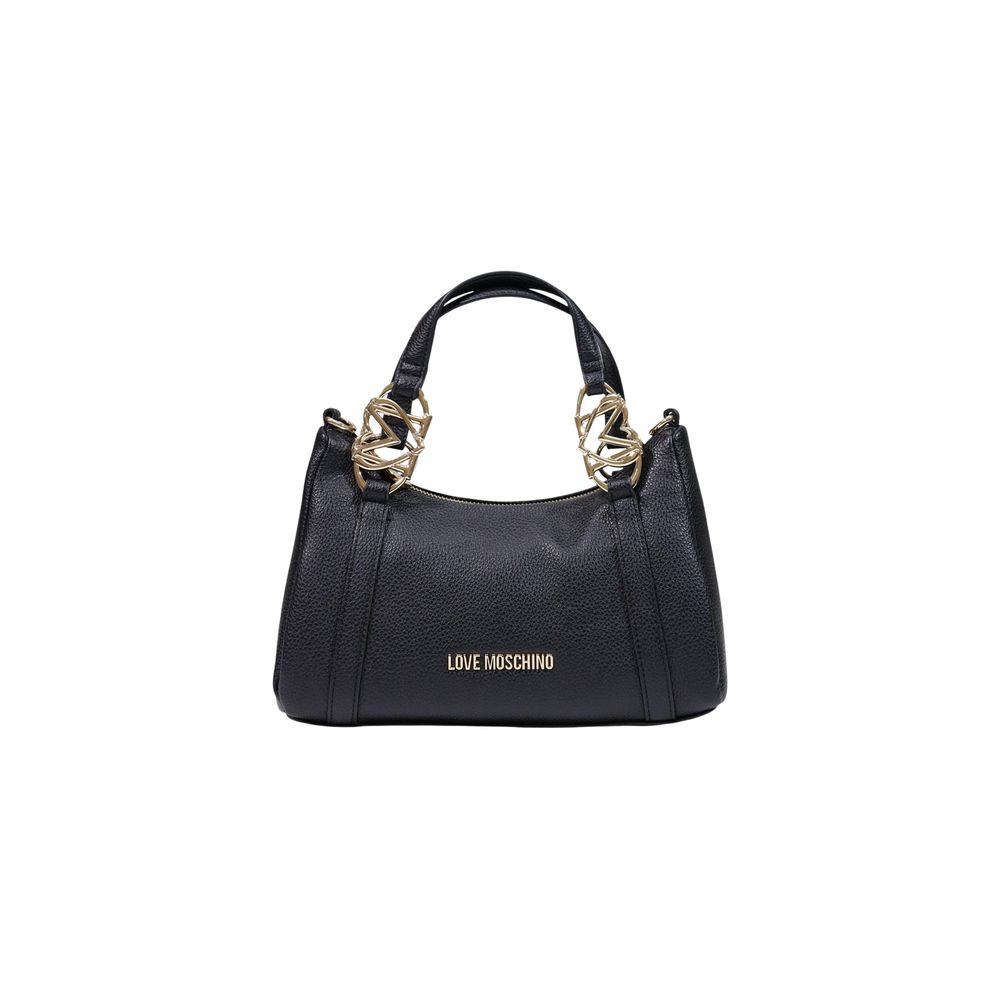 Small Evening Handbag by Love Moschino for women in pebbled poly leather black & gold presents a ornamental silhouette, showcasing a secure zipper, ample , and versatile handle for a ornamental finish.