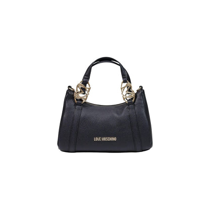 Small Evening Handbag by Love Moschino for women in pebbled poly leather black & gold presents a ornamental silhouette, showcasing a secure zipper, ample , and versatile handle for a ornamental finish.