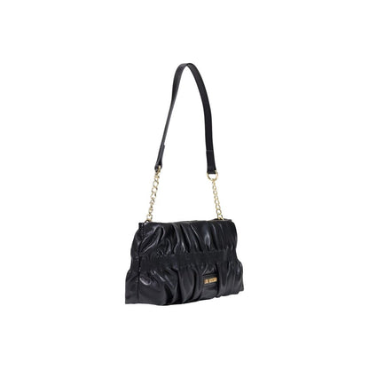 Small Evening Handbag by Love Moschino for women in polyethylene & polyurethane black, gold & signature features an refined silhouette, showcasing a secure , ample , and versatile for a sophisticated refined aesthetic.