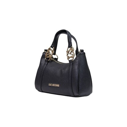 Small Evening Handbag by Love Moschino for women in pebbled poly leather black & gold features a exquisite silhouette, showcasing a secure zipper and exquisite with versatile handle for a exquisite finish.