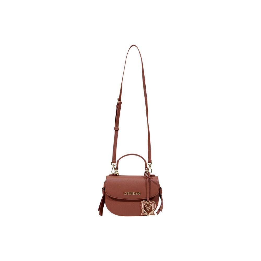 Love Moschino Polyethylene & Polyurethane Small Evening Flap Handbag - Brown Gold Signature