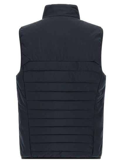Vest by Hugo Boss for men in polyester navy features an on trend silhouette, showcasing a sophisticated and premium pockets for a truly on trend finish.