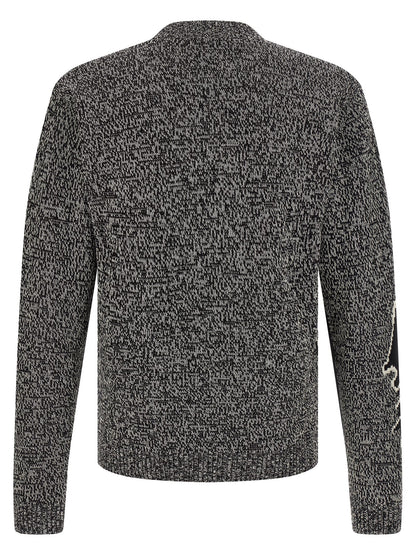 Cardigan by Valentino Garavani for men in virgin wool & cotton bicolour, black & white features an impeccable silhouette, showcasing a sophisticated crew neckline and detail for a truly impeccable finish.